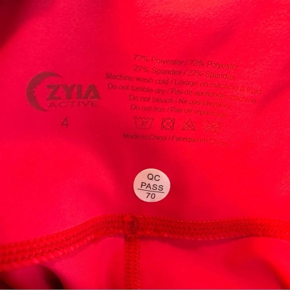 NWT Zyia Popsicle Pink Reflective Stripe Light n Tight Hi-Rise 7/8 24" Size 4 - Picture 8 of 9